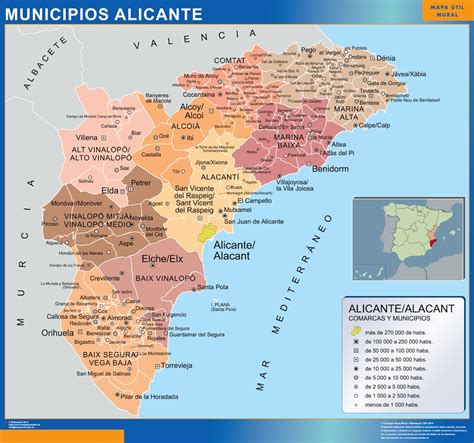 gminy alicante mapa hiszpania mapy scienne