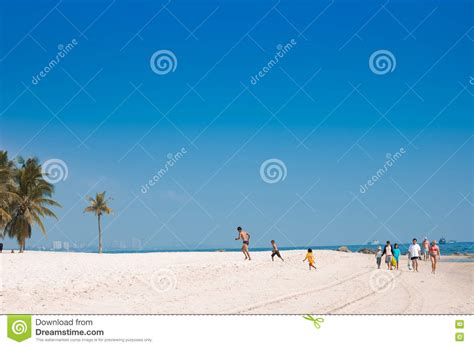 travelers walking   white sand beach hua hin editorial photo image  casual beautiful