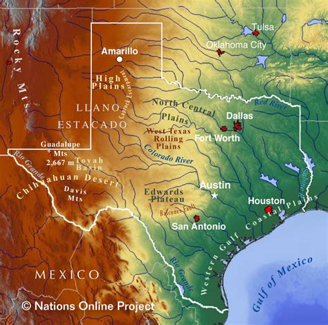 map  texas state usa nations  project