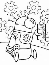 Robot Coloring October sketch template