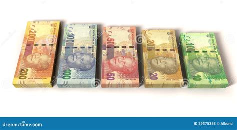 south african rand notes stock  image