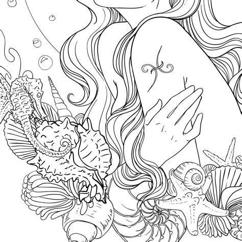 adult coloring page pisces  art