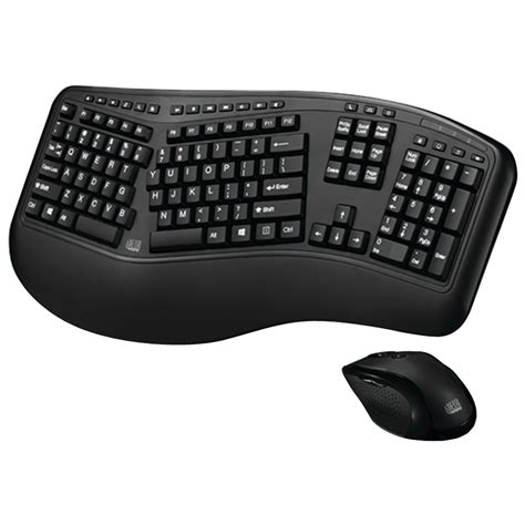 Adesso Wkb 1500gb Wireless Ergonomic Keyboard And Laser Mouse