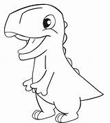 Dinosaur Drawing Easy Coloring Pages Simple Cute Baby Line Kids Dinosaurs Draw Drawings Clipart Cliparts Color Clip Head Dino Cartoon sketch template