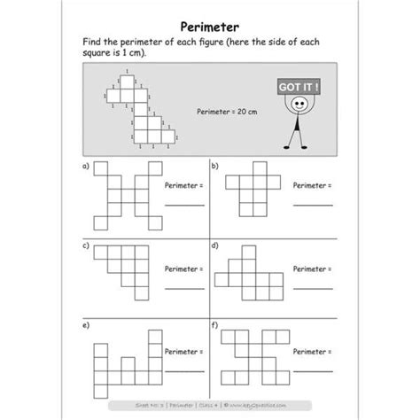 class  maths perimeter activity based worksheets keypractice