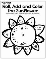 Math Dice Kindergarten Sunflower Moffattgirls Moffatt sketch template