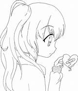 Anime Coloring Pages Sad Girl Printable Getcolorings Lonely Color sketch template