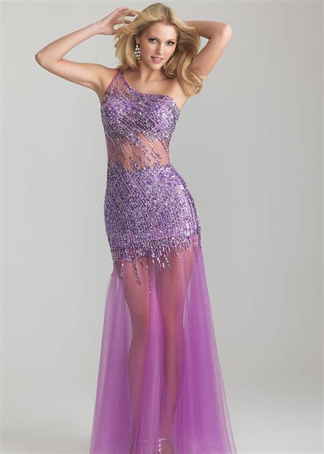 Beautiful Sheer Purple Prom Dress Night Moves 6736 Homecoming