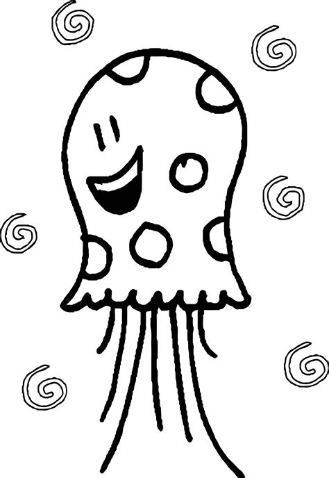 jellyfish cute cartoon coloring page wecoloringpagecom