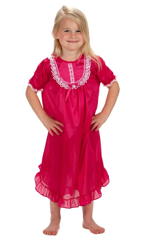 Laura Dare Solid Colors Short Sleeve Traditional Nightgown For Girls