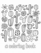 Cactus Succulent Coloring Adult Book Digital Instant sketch template