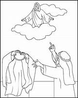 Ascension Revelation Risen Story Heaven Kidssundayschool sketch template