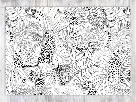 adult coloring page leopard printable sheet etsy