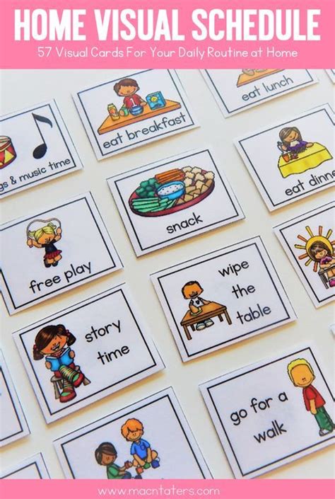 home visual schedule cards visual schedules autism  speech therapy