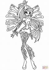 Winx Club Coloring Sirenix Pages Musa Bloom Template sketch template
