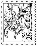 Coloring Stamp Pages Usps Stamps Brontosaurus Postage Postal Template Sheets Activity Apatosaurus Collecting Popular Nature sketch template