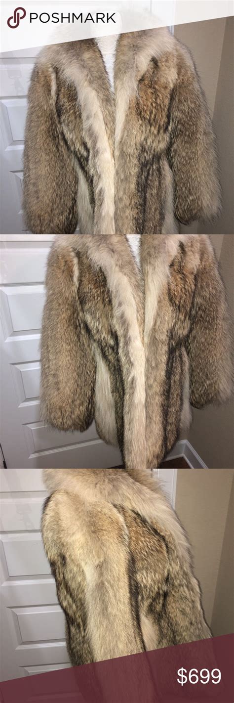 real coyote fur coat jacket huge collar coyote fur coat fur coat coyote fur