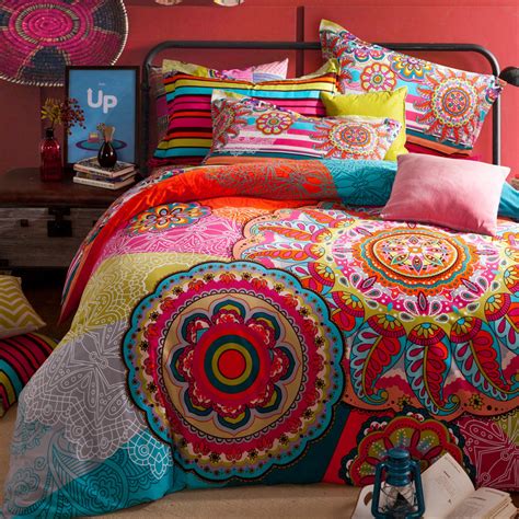 luxury comforter bohemian bedding set boho style moroccan bed duvet cover  brushed cotton