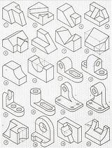 Isometric Drawing Orthographic Worksheets Multiview Engineer Drawings Mechanical Getdrawings Paper Exercises Engineering Technical Graph 3d Handouts sketch template