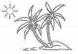 Palmier Palm Palmeras Playa Cocotier Plage Palmiers Colorare Coconut Palme Coloriages Spiaggia Cocotero Kelapa Colorier Pokok Immagini Drawing Ko sketch template
