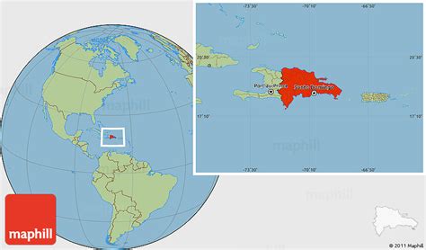 Savanna Style Location Map Of Dominican Republic