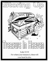Coloring Pages Bible Heaven Treasure Treasures Sheets Printable Storing Sheet Children Box sketch template