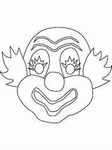 Clown Coloring Mask Halloween Masque Pages Choose Board sketch template