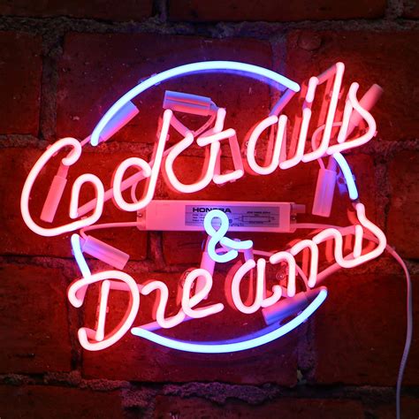 neon signs cocktails and dreams real glass neon sign beer bar pub store