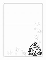 Triquetra Pages Witch Book Journal Coloring Wiccan Spell Shadows Printable Stars Stationery Templates Template sketch template