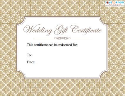 printable wedding gift certificates lovetoknow