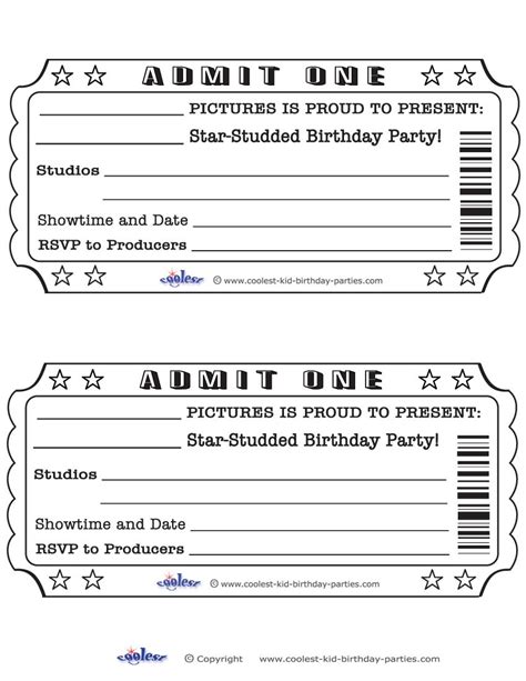 printable admit  invitations  ticket template raffle
