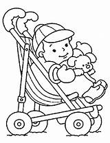 Baby Coloring Doll Pages Stroller Boy Drawing Alive Printable Kids Sketch Pram Print Cute Getcolorings Getdrawings Pushing Mom Color Carriage sketch template
