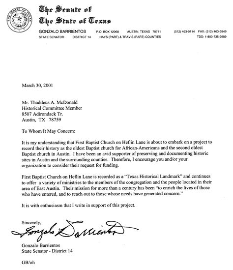 letter  state senator gonzalo barrientos page     portal