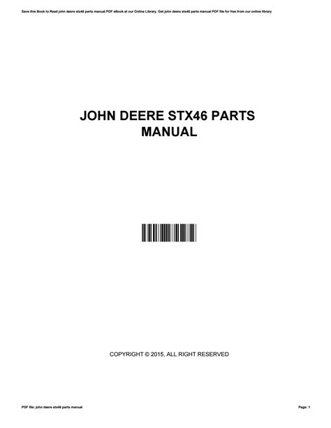 john deere stx parts manual  loretta issuu