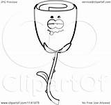Character Rose Flower Drunk Clipart Cartoon Angry Outlined Coloring Vector Cory Thoman Royalty sketch template