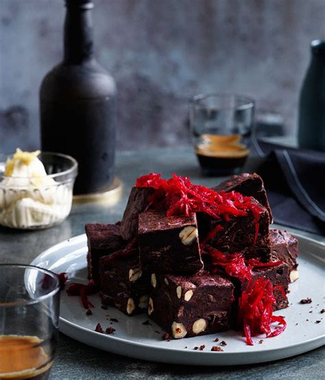 beetroot brownies with ginger crème fraîche recipe brownies recipe