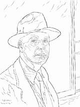 Hopper Edward Coloring Portrait Self Pages Categories sketch template