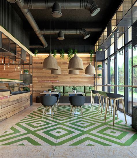 clean food cafe fortes  behance restaurant interior design cafe