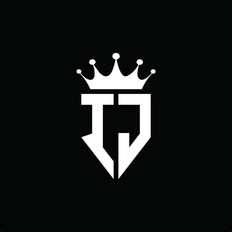 ij logo monogram emblem style  crown shape design template