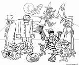 Coloring Halloween Pages Kids Characters Fun Printable Print Book sketch template