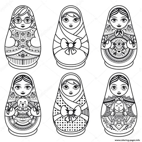 russian nesting dolls coloring pages  getdrawings