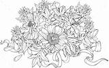 Coloring Flowers Ribbons Graphicriver Flower Pages sketch template