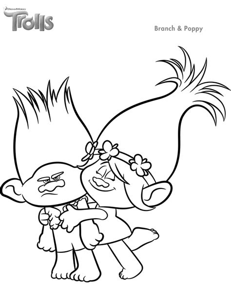 trolls  coloring pages  coloring pages  kids poppy