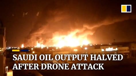 saudi arabias oil output decimated  drone attack youtube