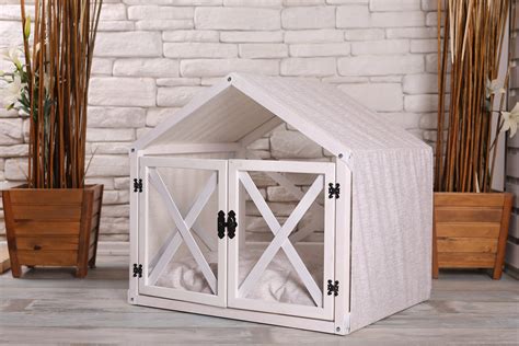 white dog house doors  plexiglass indoor dog crate dog bed etsy