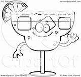 Margarita Mascot Waving Friendly Clipart Royalty Vector Cartoon Cory Thoman Regarding Notes sketch template