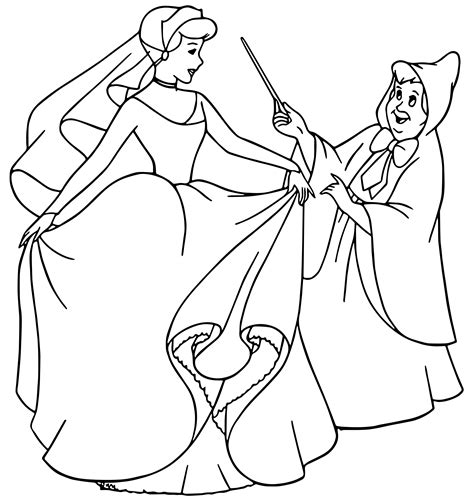 cinderella fairy godmother coloring pages  wecoloringpagecom