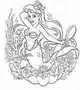 Coloring Mermaid Pages Princess Popular sketch template