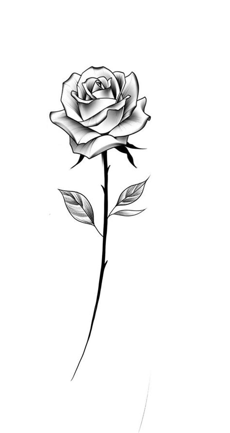 small rose stencil tattoo image tattoospunchcom
