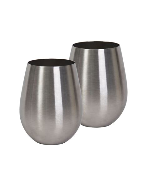 Stemless Stainless Steel Wine Glass Set Chilli Go Green